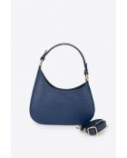 Sac à main en cuir de veau grainé Nevia bleu - 20 x 10 x 6 cm