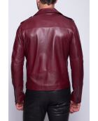 Scaro Waxy bordeauxrode leren jas