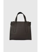 Borsa a mano Thaelia in pelle di vitello martellata marrone scuro - 26 x 21 x 11 cm