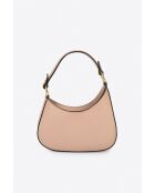 Borsa a mano Nevia in pelle di vitello martellata rosa antico - 20 x 10 x 6 cm