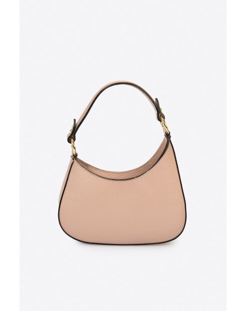 Sac à main en cuir de veau grainé Nevia rose poudré - 20 x 10 x 6 cm