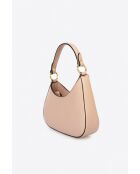Borsa a mano Nevia in pelle di vitello martellata rosa antico - 20 x 10 x 6 cm