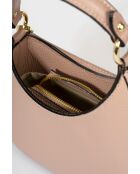 Borsa a mano Nevia in pelle di vitello martellata rosa antico - 20 x 10 x 6 cm