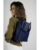 Zaino Ada in pelle di vitello martellata blu - 25 x 31 x 12 cm