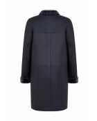 Comete Soft marineblauwe jas van schapenvacht