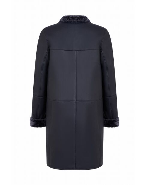 Comete Soft marineblauwe jas van schapenvacht