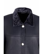 Comete Soft marineblauwe jas van schapenvacht