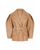 Demeter Waxy beige leren jas