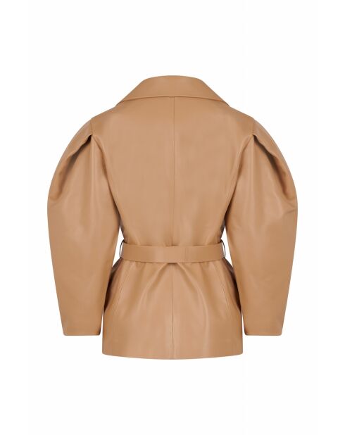 Demeter Waxy beige leren jas