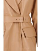 Demeter Waxy beige leren jas