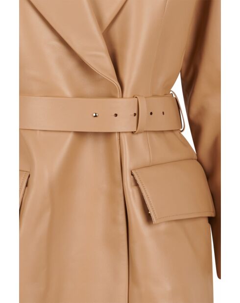 Demeter Waxy beige leren jas