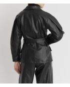 Demeter Waxy zwarte leren jas