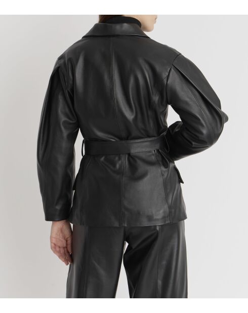 Demeter Waxy zwarte leren jas