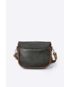 Borsa a tracolla Bela in pelle nera/cognac - 20x7x16 cm