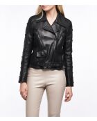 Perfect F Strass zwarte leren jas