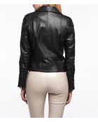 Perfect F Strass zwarte leren jas