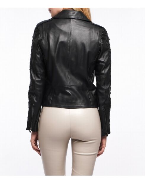 Perfect F Strass zwarte leren jas