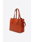 Bolso de mano de piel de becerro graneada Bianca naranja - 30 x 23 x 11 cm