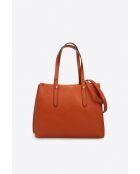 Bolso de mano de piel de becerro graneada Bianca naranja - 30 x 23 x 11 cm