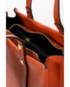 Bolso de mano de piel de becerro graneada Bianca naranja - 30 x 23 x 11 cm