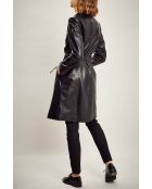 Allure Waxy 3/4 leren jas in zwart