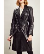 Allure Waxy 3/4 leren jas in zwart