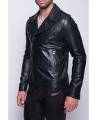 Giacca in pelle verde abete Scaro Waxy