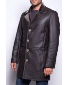 Cappotto 3/4 in montone marrone Jones Thr