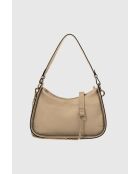 Sac à main en cuir de veau grainé Echo cappuccino - 27.5 x 14 x 8 cm