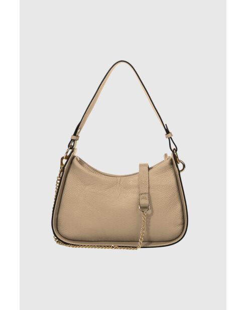 Sac à main en cuir de veau grainé Echo cappuccino - 27.5 x 14 x 8 cm
