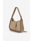 Sac à main en cuir de veau grainé Echo cappuccino - 27.5 x 14 x 8 cm