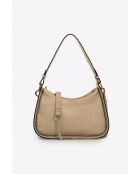 Sac à main en cuir de veau grainé Echo cappuccino - 27.5 x 14 x 8 cm