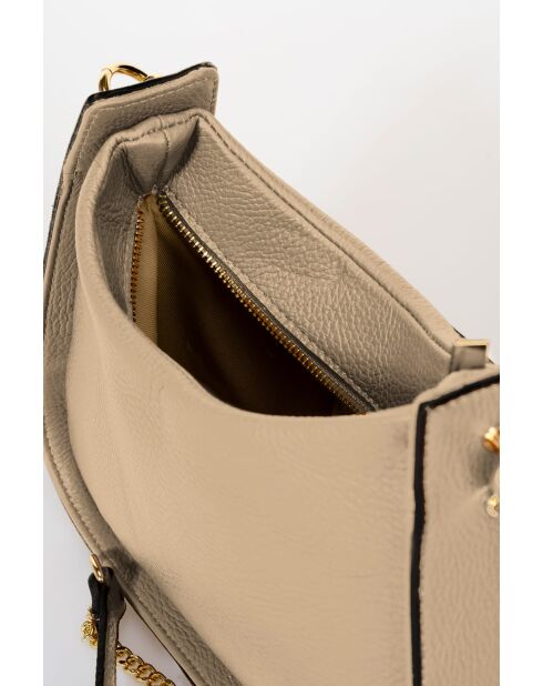Sac à main en cuir de veau grainé Echo cappuccino - 27.5 x 14 x 8 cm