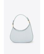 Himmelblaue Handtasche Nevia aus genarbtem Kalbsleder - 20 x 10 x 6 cm