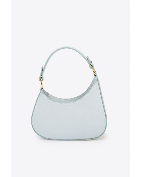 Sac à main en cuir de veau grainé Nevia bleu ciel - 20 x 10 x 6 cm
