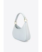 Himmelblaue Handtasche Nevia aus genarbtem Kalbsleder - 20 x 10 x 6 cm