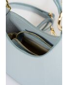 Himmelblaue Handtasche Nevia aus genarbtem Kalbsleder - 20 x 10 x 6 cm