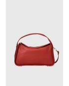 Borsa a mano Pria in pelle di vitello martellata rossa - 26 x 24 x 9 cm
