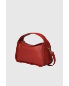 Borsa a mano Pria in pelle di vitello martellata rossa - 26 x 24 x 9 cm