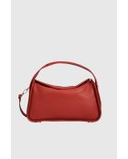 Borsa a mano Pria in pelle di vitello martellata rossa - 26 x 24 x 9 cm