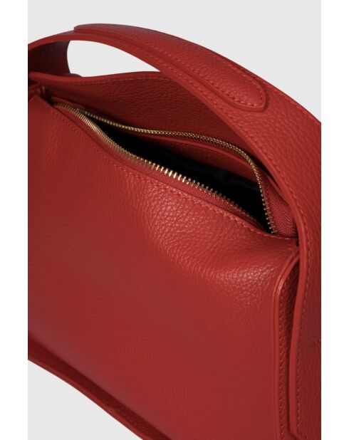 Borsa a mano Pria in pelle di vitello martellata rossa - 26 x 24 x 9 cm