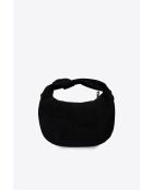 Bolso Isabelle de piel aterciopelada negra - 27 x 16 x 2 cm