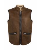 Gilet en peau lainée Arti Df marron