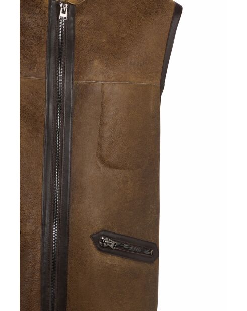 Gilet en peau lainée Arti Df marron