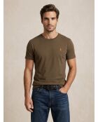 T-shirt en coton coupe ajustée personnalisée vert kaki