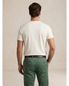 T-shirt in cotone slim fit personalizzata color crema