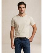 T-shirt in cotone slim fit personalizzata color crema