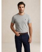 Graues maßgeschneidertes Slim Fit-Baumwoll-T-Shir
