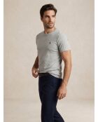 Graues maßgeschneidertes Slim Fit-Baumwoll-T-Shir