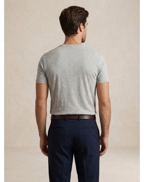 Graues maßgeschneidertes Slim Fit-Baumwoll-T-Shir